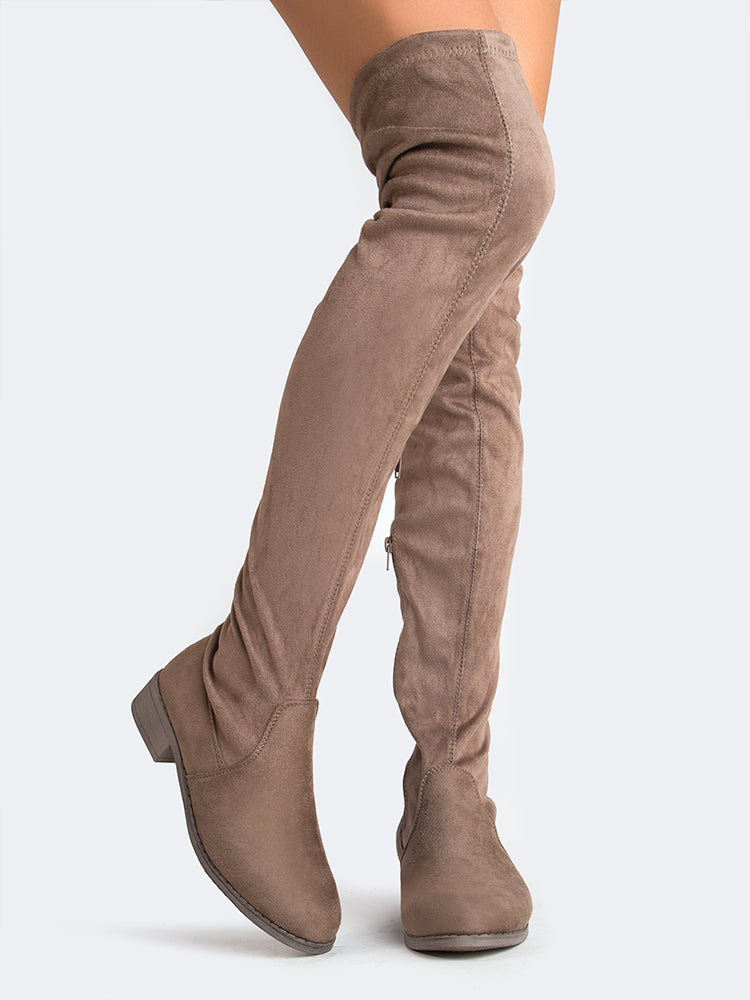 taupe low heels