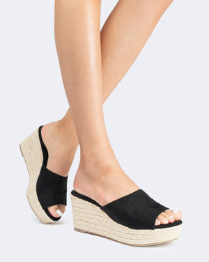 slide espadrille wedge