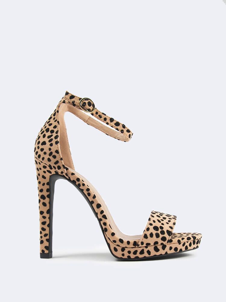 Leopard Ankle Strap Heels