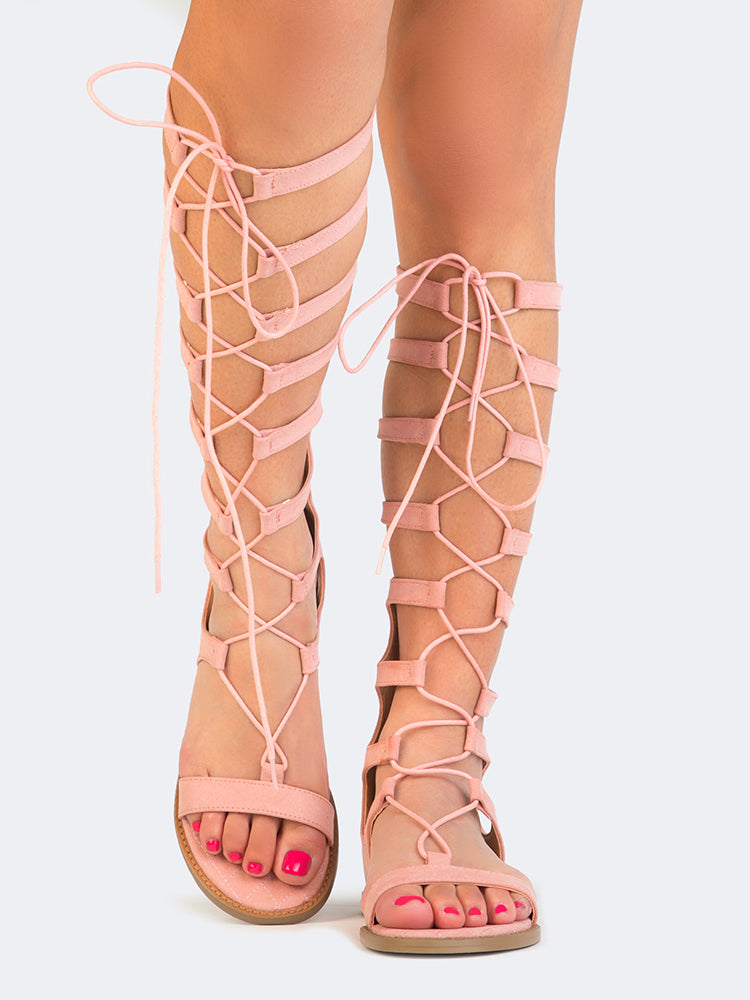 blush gladiator sandals
