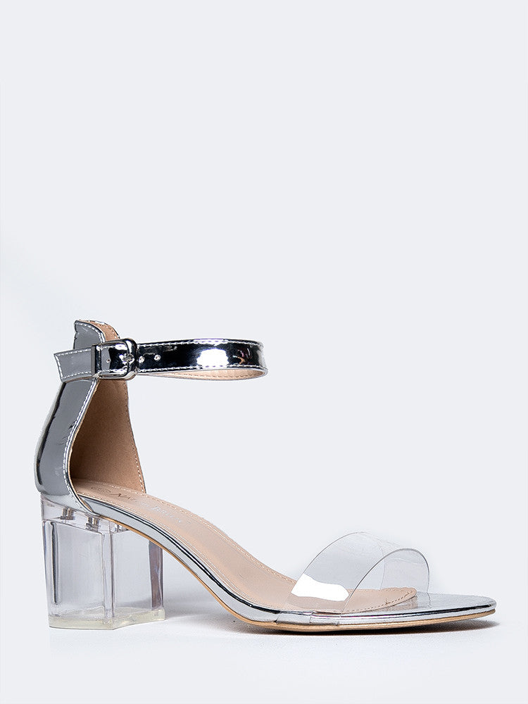 silver heels low heel