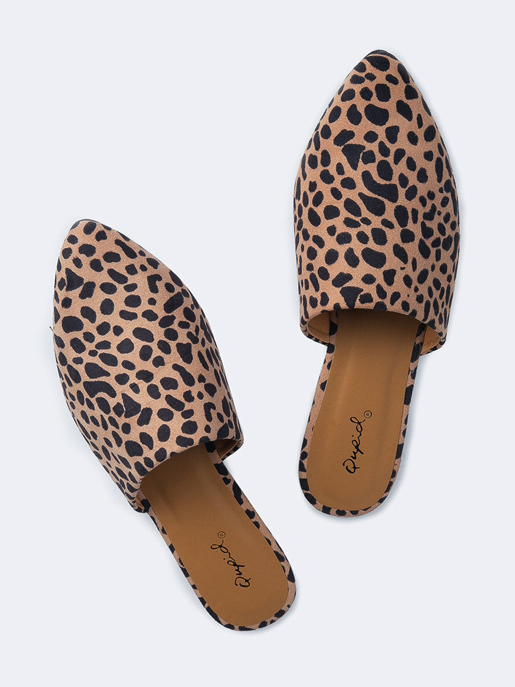 cheetah loafer slides