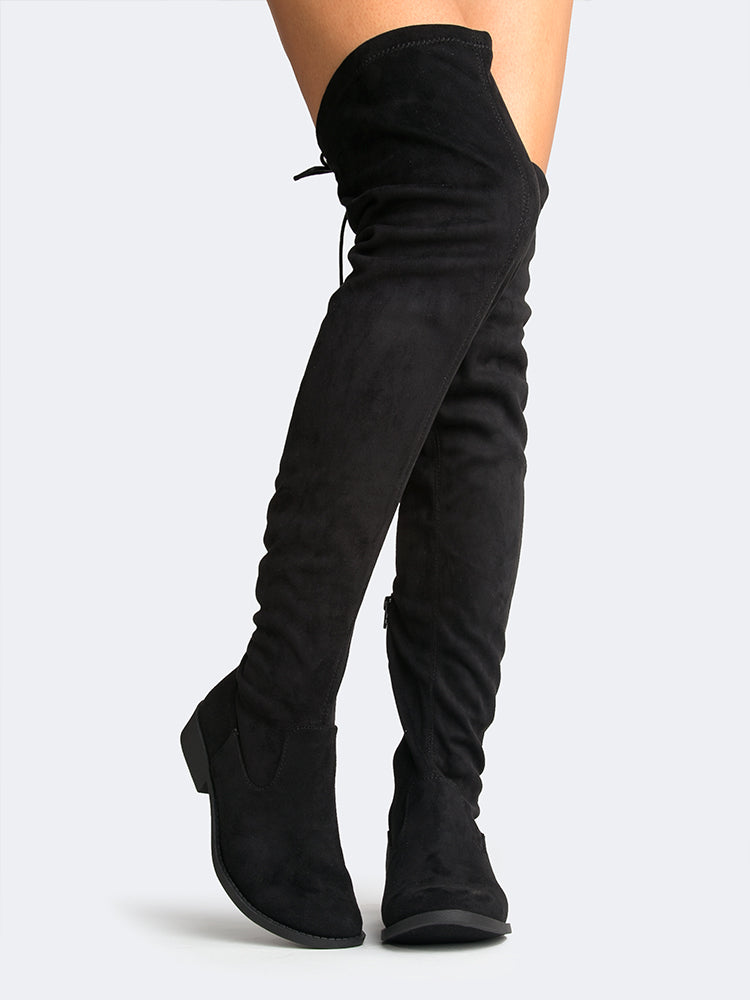 Lace Up Knee High Boots | ZOOSHOO