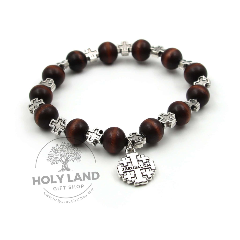 Wood 10mm Rosary Bracelet