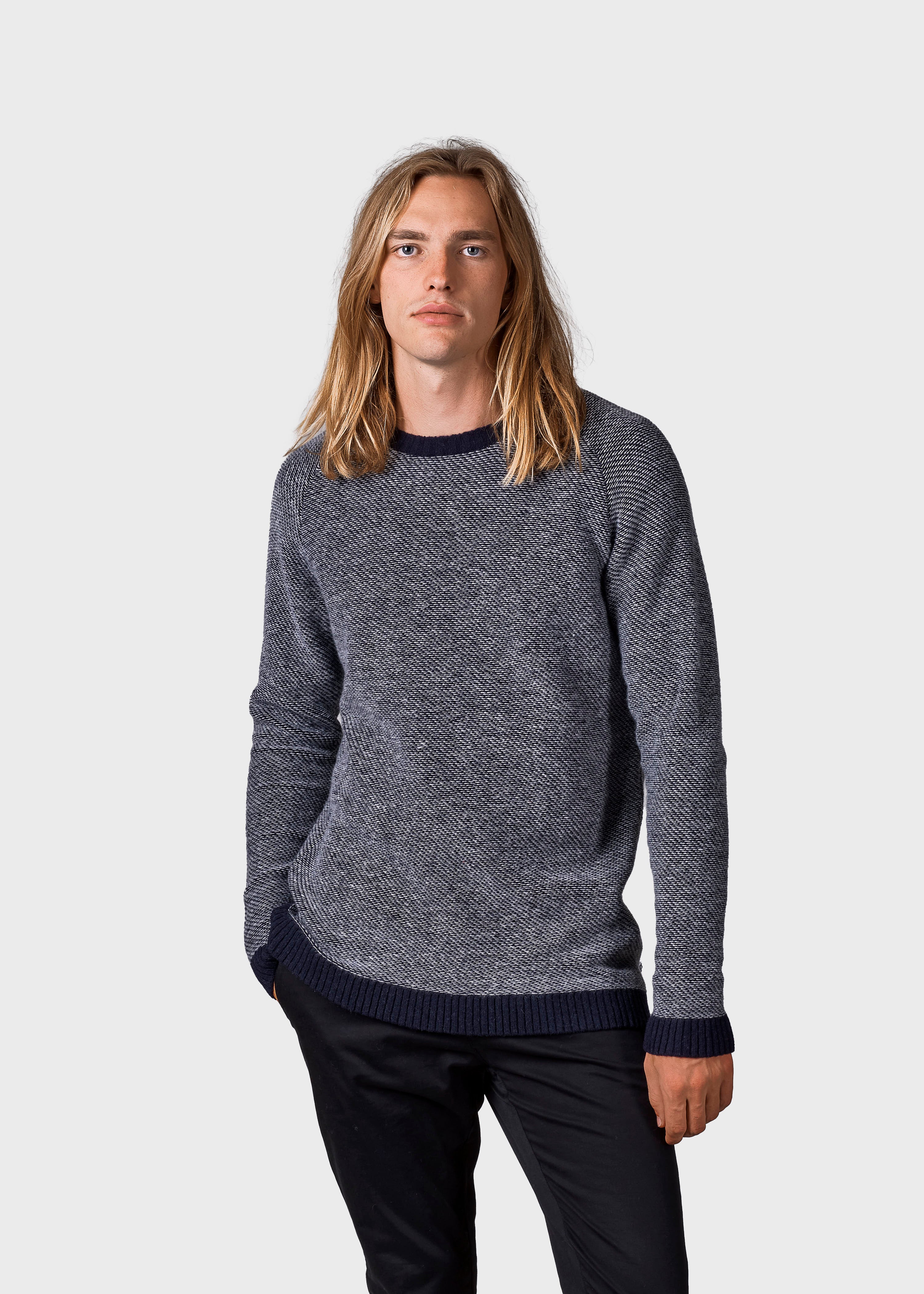 Billede af Klitmøller Collective - Arthur knit - Navy/cream - XL