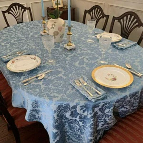 Oval Damask Tablecloth