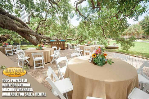 Havana Faux Burlap Linens on tables at an event