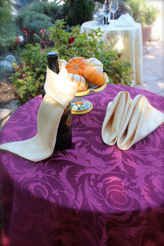 Round Melrose Damask Tablecloth