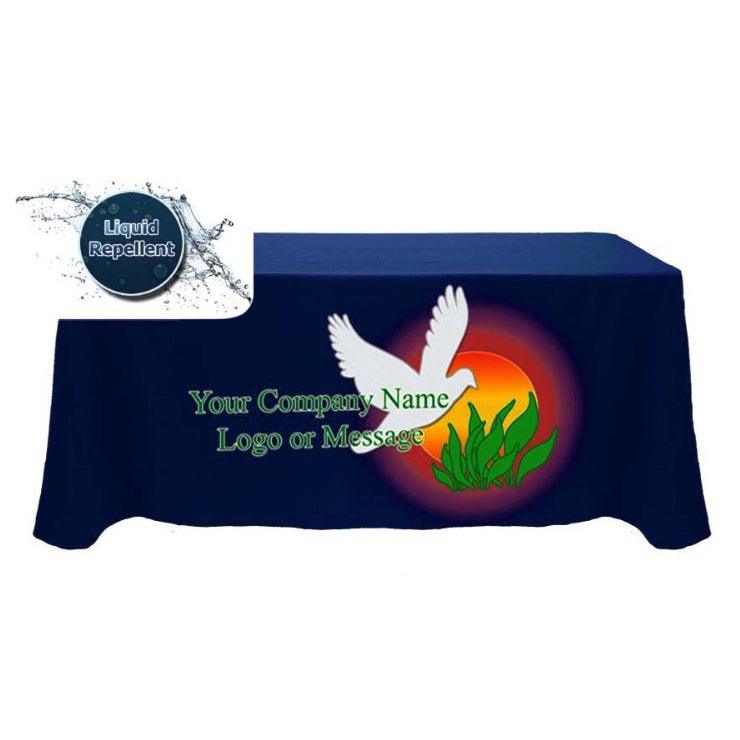 5' Custom Printed Liquid Repellent Table Throw - Front Panel Print