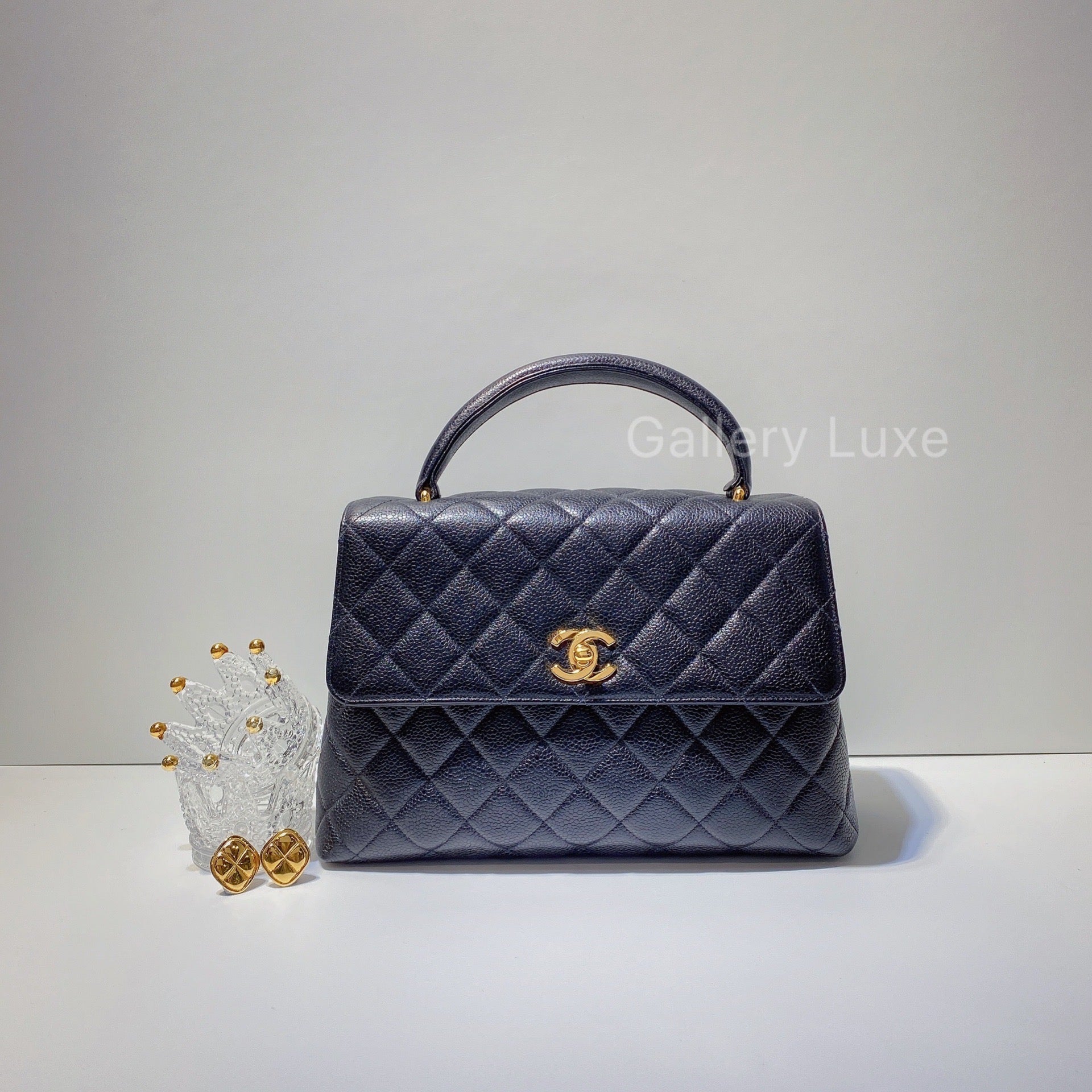 1997 Chanel Black Woven Silk Rope Vintage Mini Classic Kelly at 1stDibs