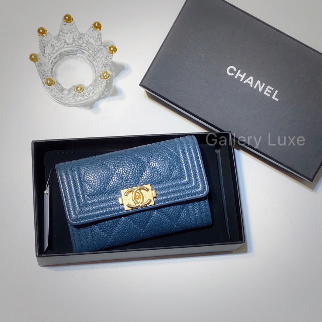 Chanel Boy Flap Card Holder Compact Wallet Leather Compact Wallet  Pink  Wallets Accessories  CHA863221  The RealReal