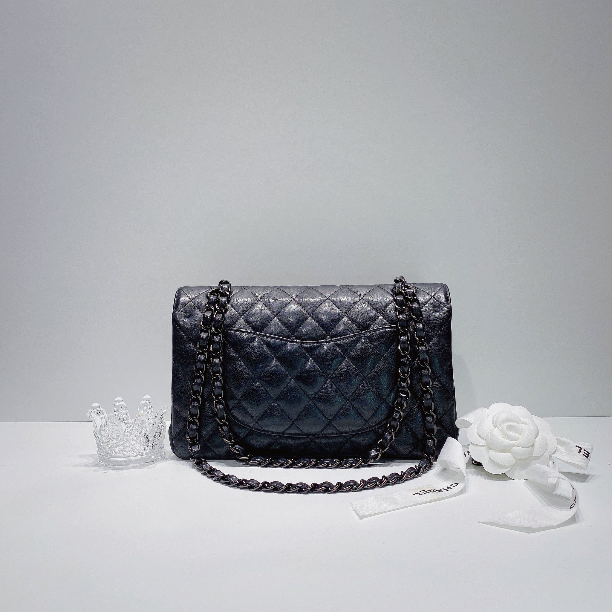 Chanel So Black Quilted Caviar Leather Mini Flap Bag Condition 1  Lot  58003  Heritage Auctions