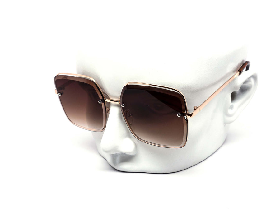 12 Pack: Sleek Offset Miter-cut Rimless Gradient Wholesale Sunglasses