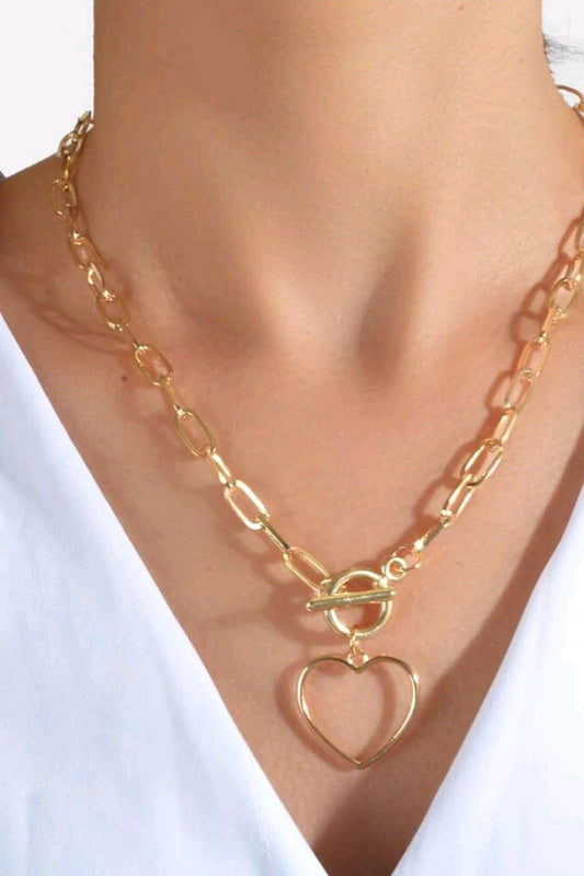 Gold Double Layer Love Lock Necklace