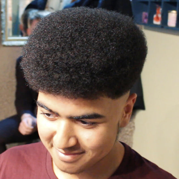 curly afro fade haircut black men