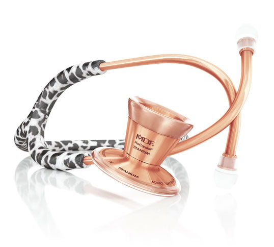 MDF Instruments Stethoscope Leopard Rose Gold ProCardial Titanium Cardiology Mprint