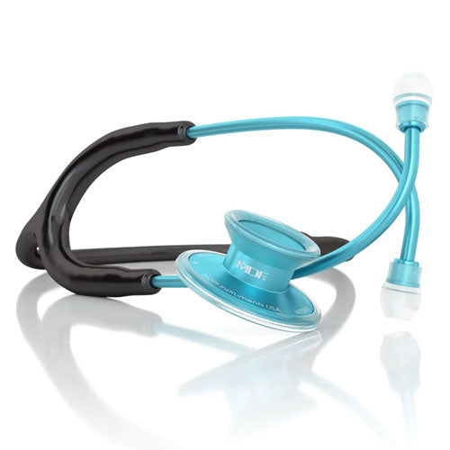 MDF Instruments Stethoscope black and aqua Acoustica light weight dual head