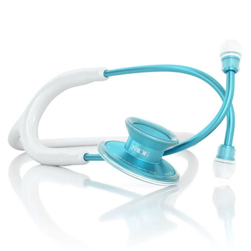 MDF Instruments Stethoscope white and aqua Acoustica light weight dual head