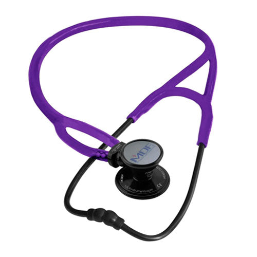 MDF Instruments Stethoscope ProCaradial ERA Blackout Black and Purple Lightweight Cardiology