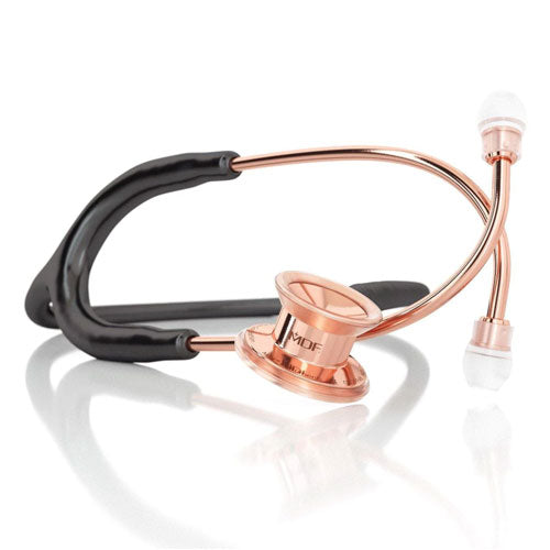 MDF Instruments Stethoscope Rose Gold and Black Pediatric Dual Head MD One Stainless Steel