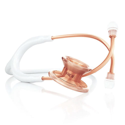 MDF Instruments Stethoscope Rose Gold and White MD One Epoch Titanium Adult and Pediatric Dual Head