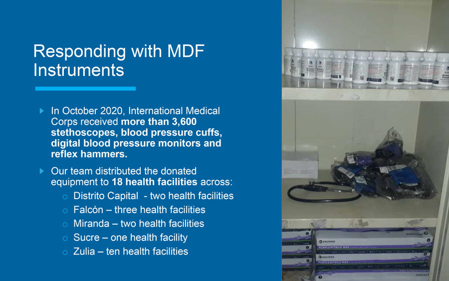 MDF Instruments Donates stethoscopes to International Medical Corps in Venezuela