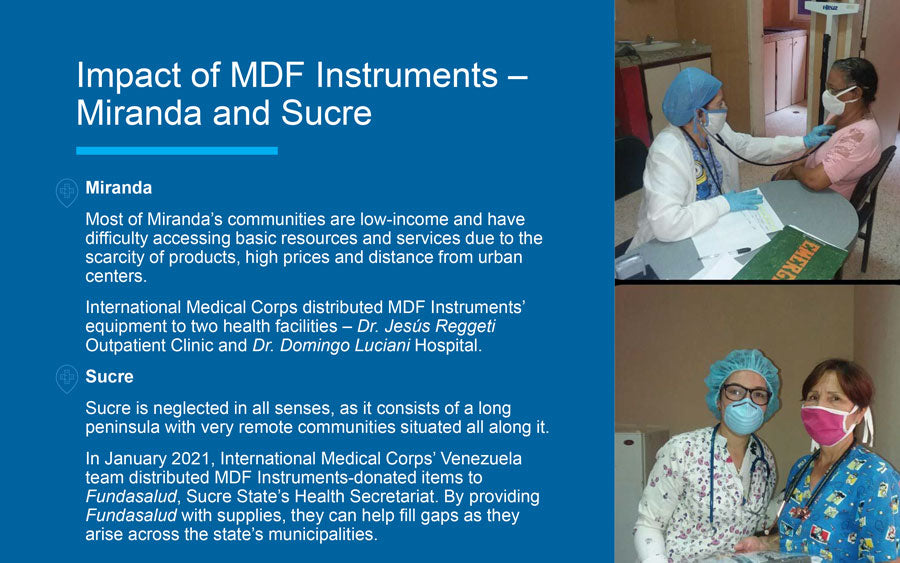 MDF Instruments Donates stethoscopes to International Medical Corps in Venezuela