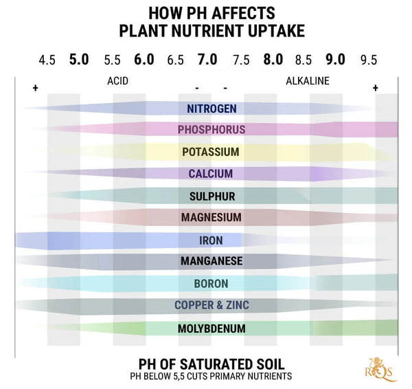 soil pH range uptake of nutrients