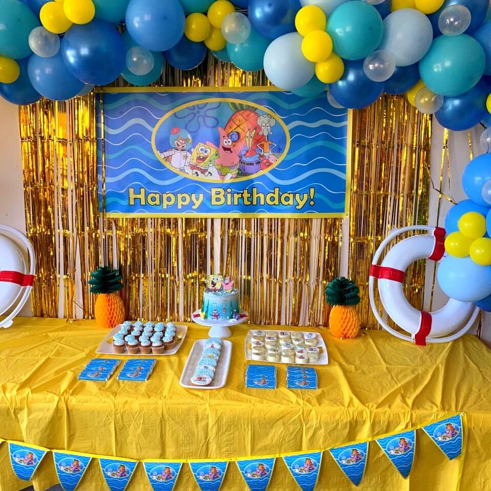 Nathan's 1st Birthday Party  Spongebob birthday party decorations,  Spongebob birthday, Spongebob birthday party