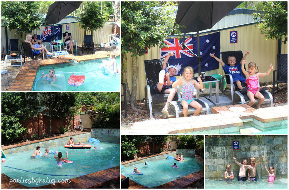 Australia day party photos swimming pool