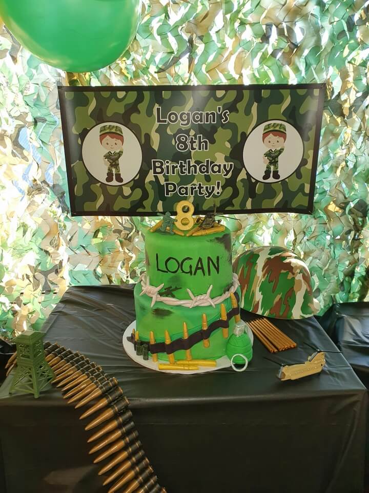 Army Camo Party Cake Table