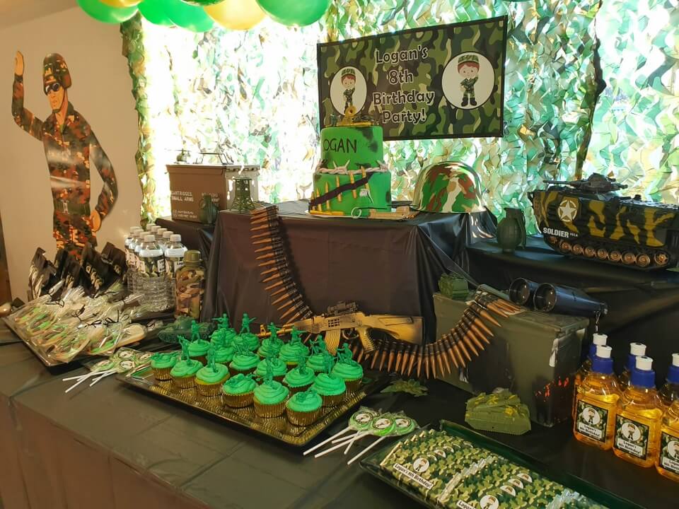 Army Camo Party Favour Table