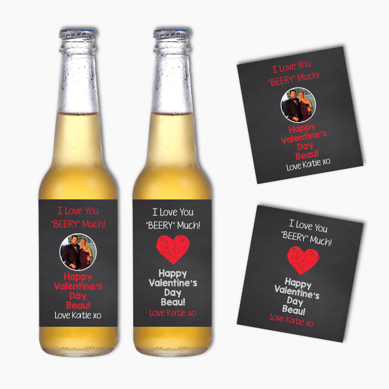 Beery Much Valentines Day Wine & Beer Labels