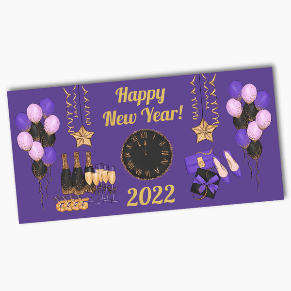 Black & Purple New Years Party Banner