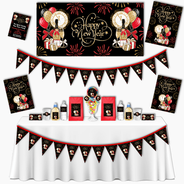 Black, Red & Gold New Years Grand Party Pack