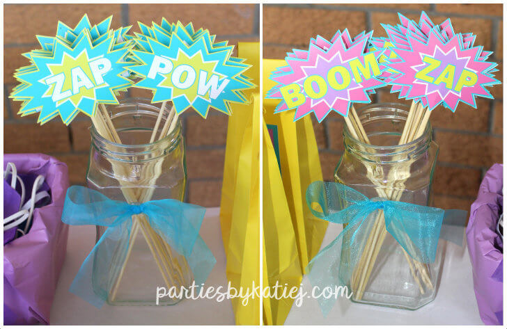 DIY Kids Party Super Hero Wands