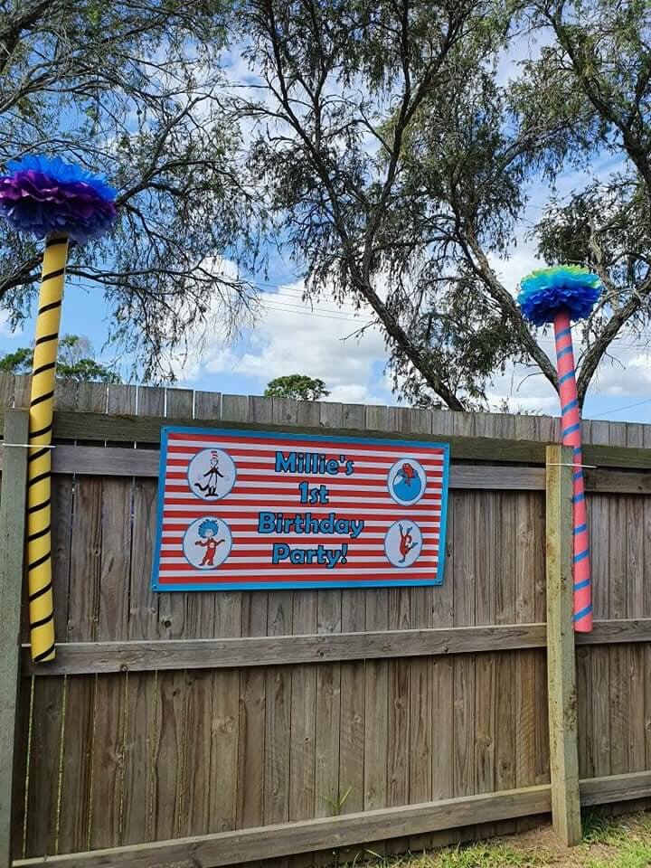 Dr Seuss Party Banner in Park