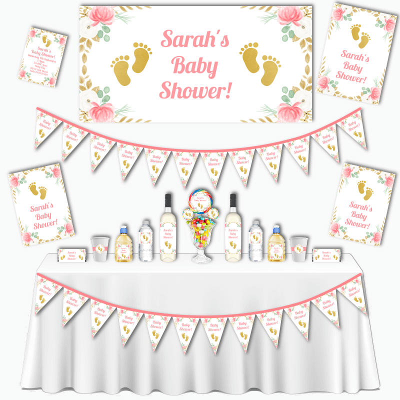 Floral Footprints Baby Shower Theme