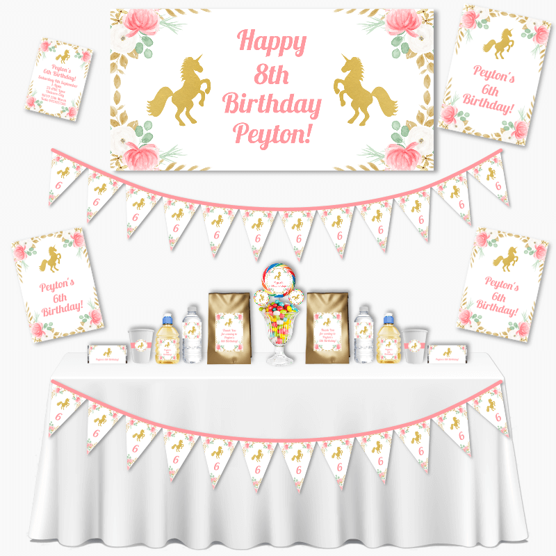 Floral Unicorn Party Decorations