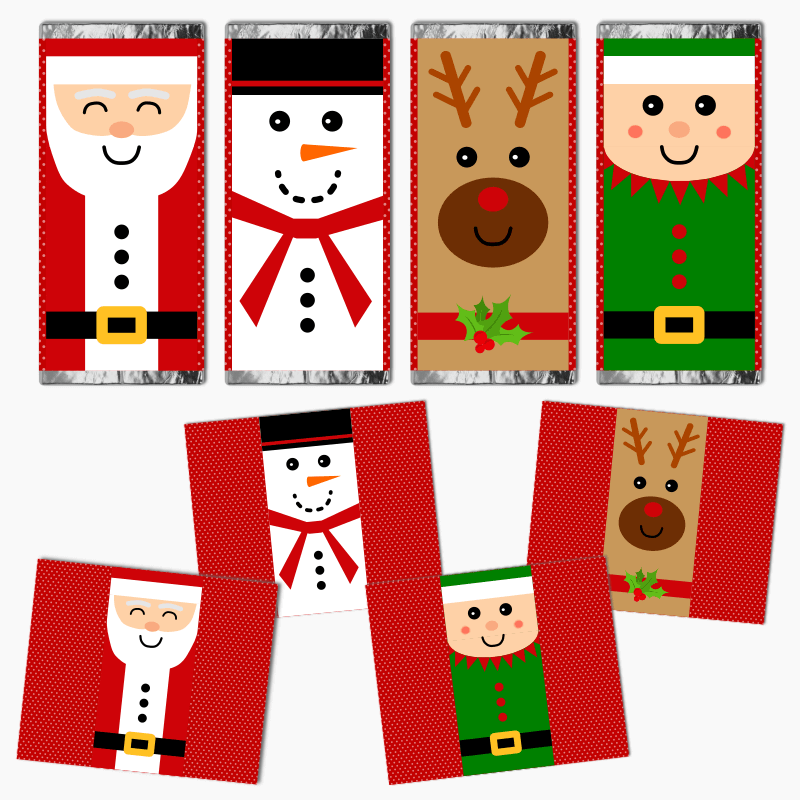 Fun Christmas Character Gift Mini Chocolate Wrappers