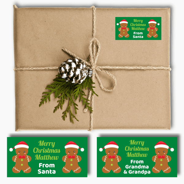 Gingerbread Man Christmas Gift Tag Labels
