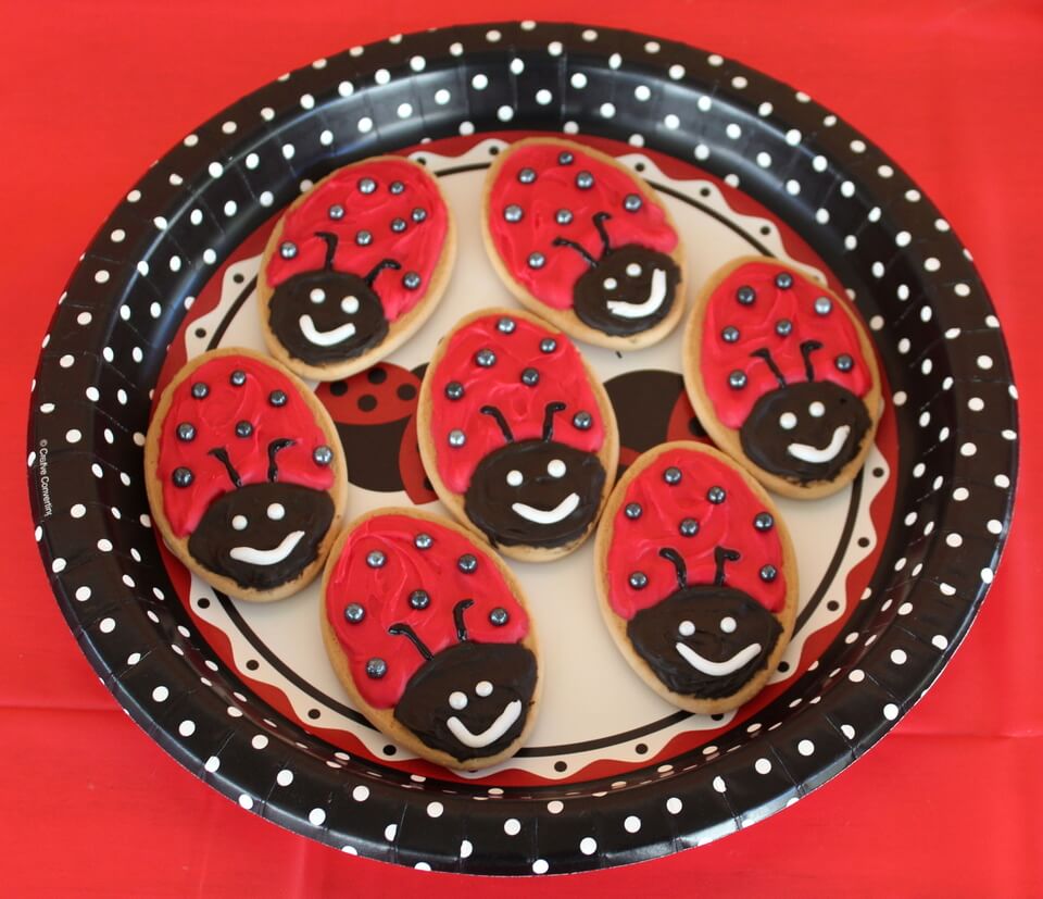Lady Bug Iced Biscuits