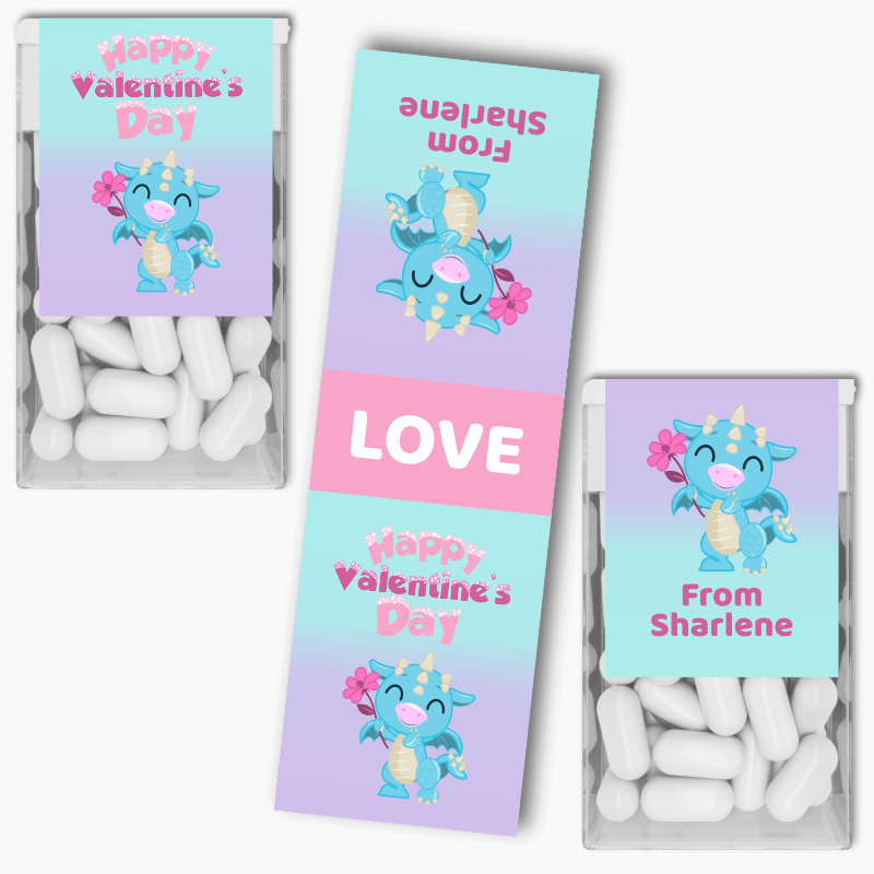 Little Dragon Valentines Day Gift Tic Tac Labels