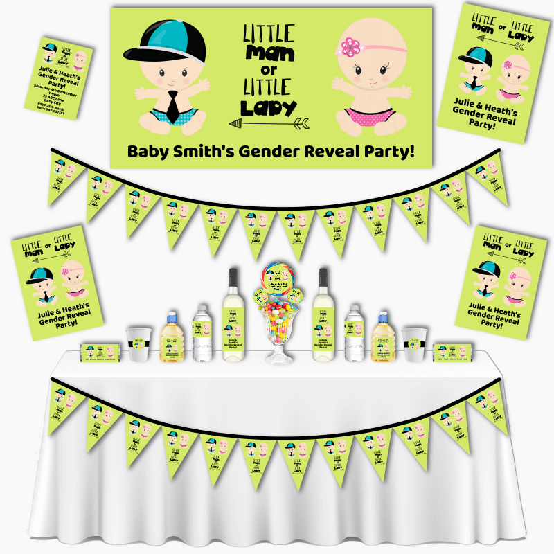 Little Man or Little Lady Gender Reveal Grand Party Pack