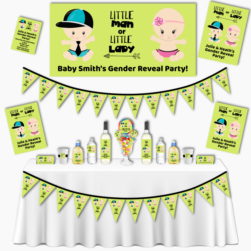 Little Man or Little Lady Gender Reveal Party Decorations