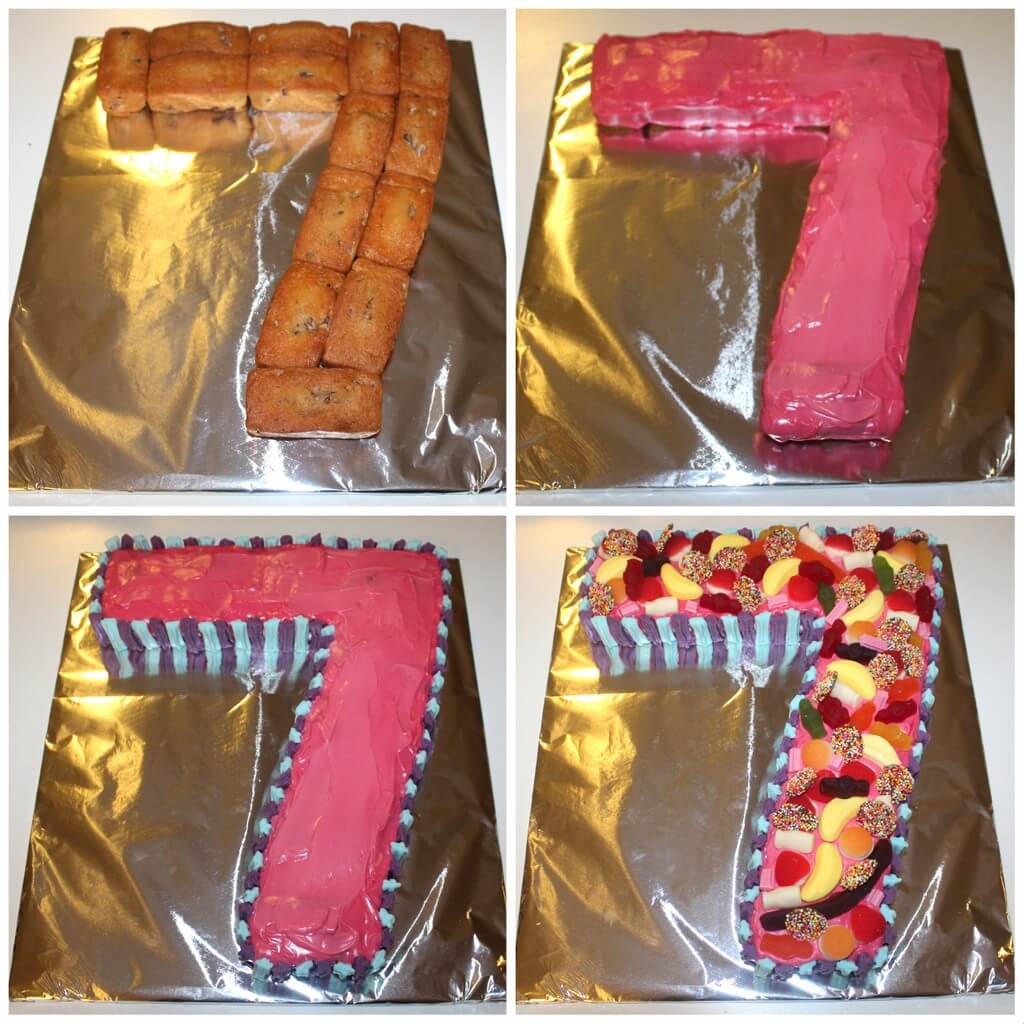 No Bake Number 7 Lolly Cake Hack Step by Step