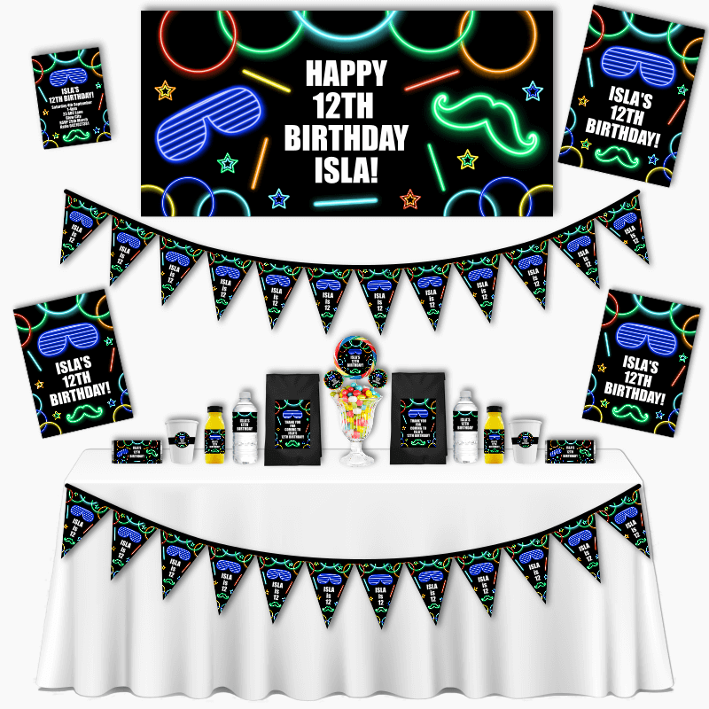 Boys Neon Glow Grand Party Decorations Pack