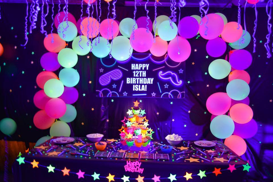 Neon Glow in the Dark Birthday Party