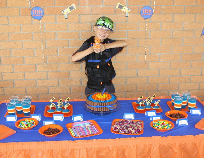 Nerf Gun Birthday Party Cake Table