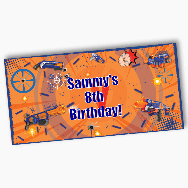 Boys Nerf Gun Party Banner